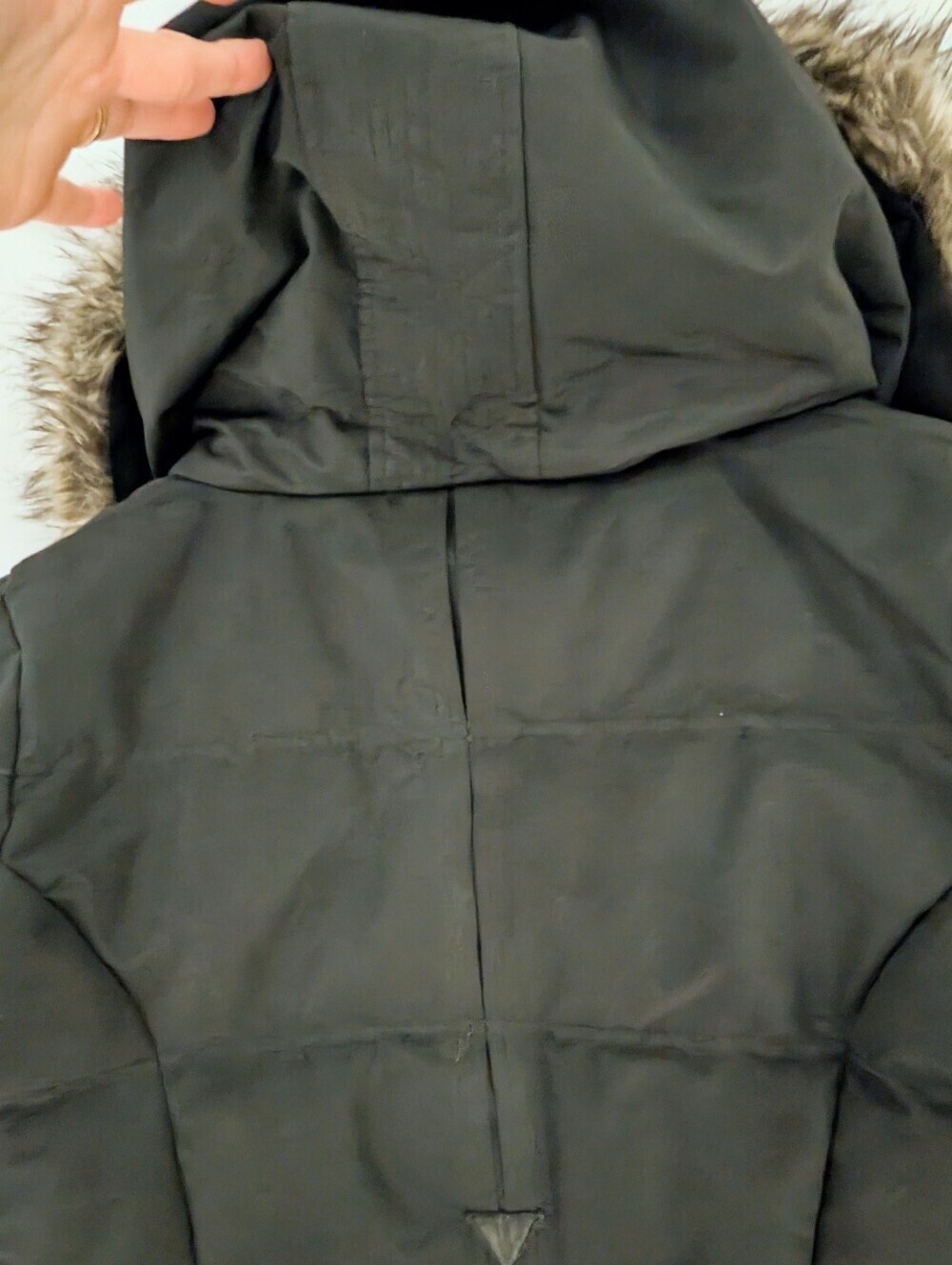 Noize Black Parka Coat with Faux Fur Hood - Picture 7 of 11